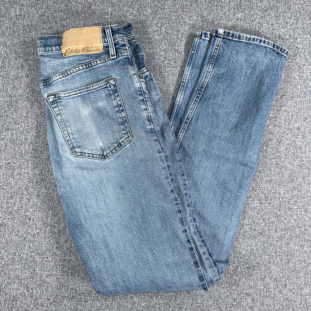 Eddie Bauer Jeans Mens 32x34 Slim Fit Blue Denim Straight Leg Outdoor Workwear